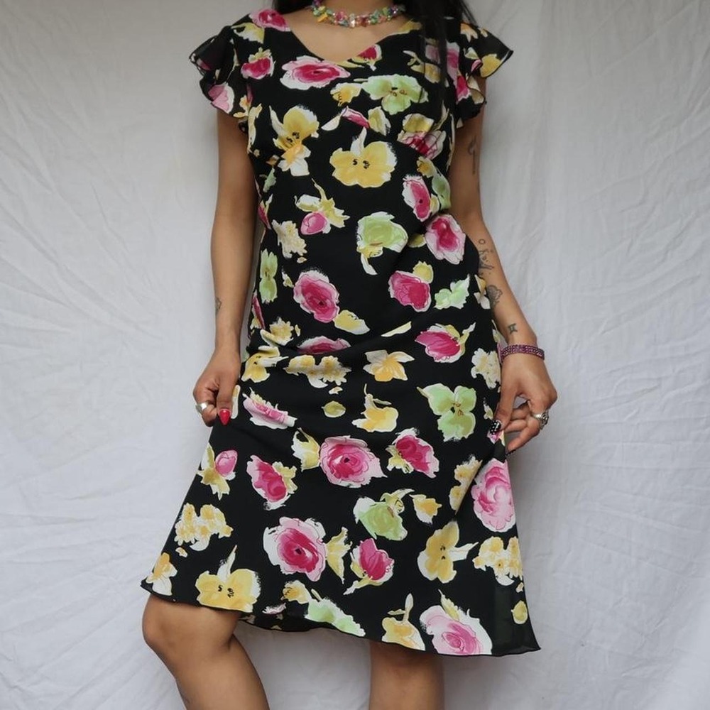 Floral Vintage Flowy Dress JANE ALEXANDER
